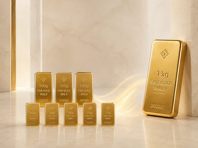 Goldbarren in verschiedenen Stückelungen bei Marin Edelmetallhandel
